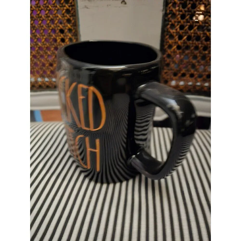 NWT Rae Dunn Halloween Wicked Witch Coffee Mug Black Orange